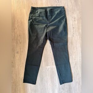 HANNAH Dark Teal Pull On Pants Stretch Trousers Plus 1X Slacks Cotton Spandex